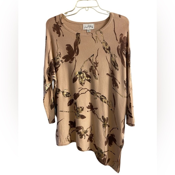 Joseph‎ Ribkoff sweater crewneck pullover pink asymmetrical hem Medium - Picture 1 of 6